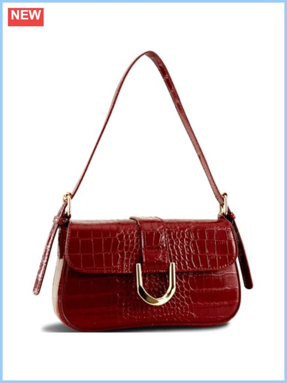 PU Leather Hobo Shoulder Bag Chic Retro Clutch Purse 2 Removable Straps